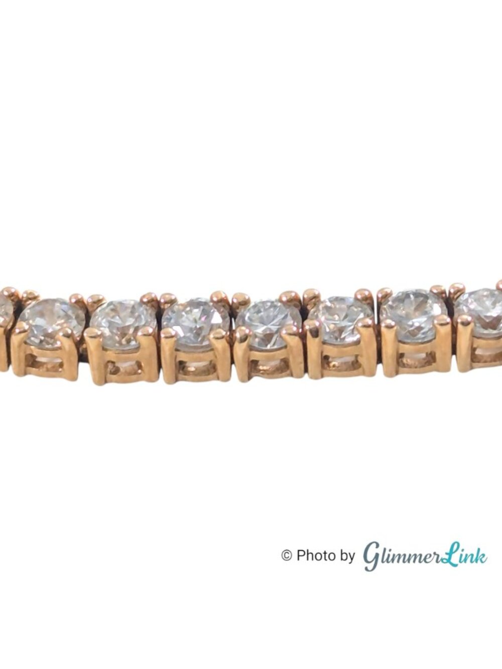 Ross Simons Heart Clasp CZ Tennis Bracelet Gold Plated Sterling 7" - Picture 13 of 14